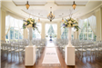 Indoor wedding setting with aisle runner
