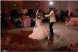Bride and groom dancing at reception