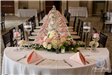 Close up of long table décor