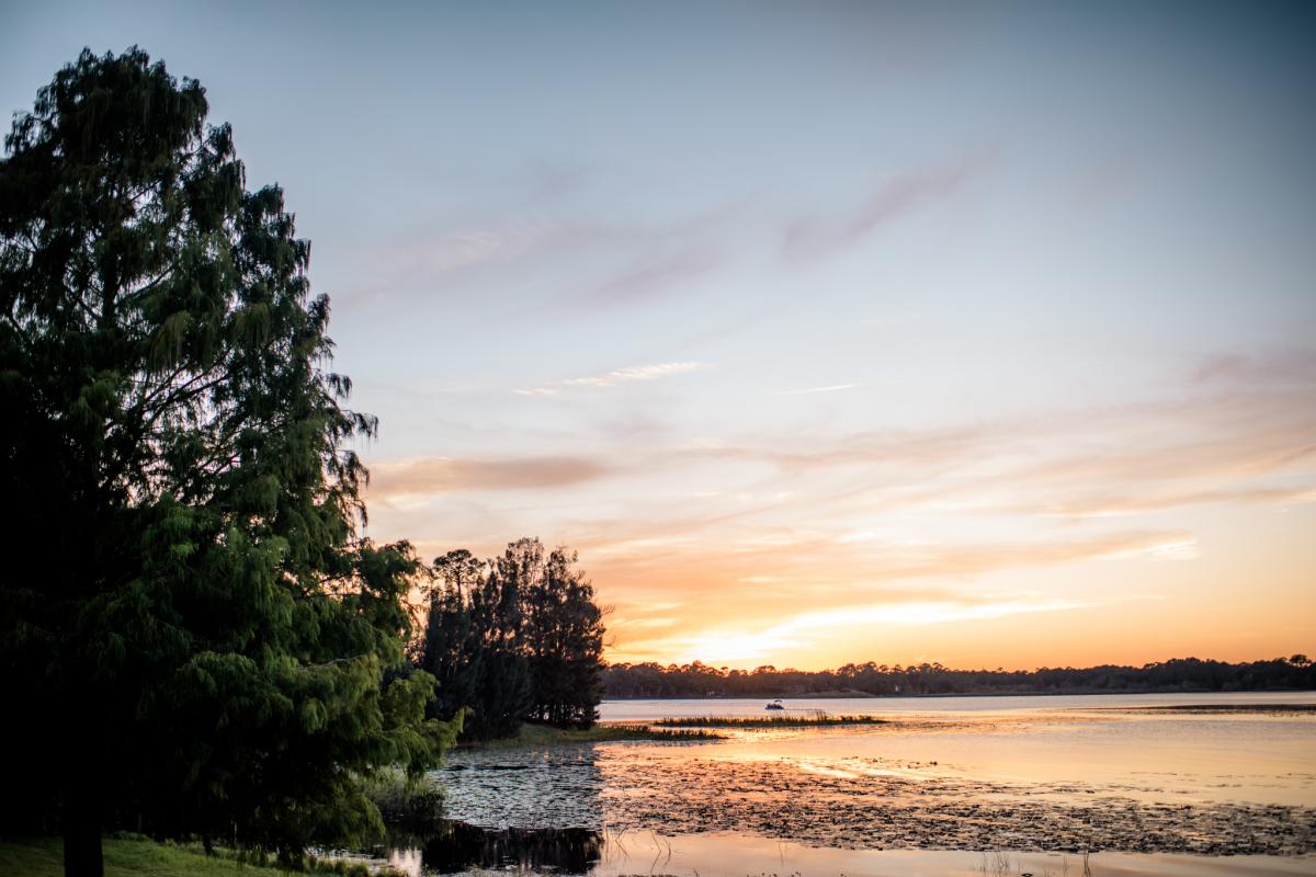 Lake at sunset